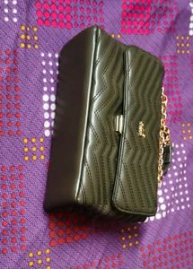 Inc.5 Textured Olive Structured Chain Sling Bag