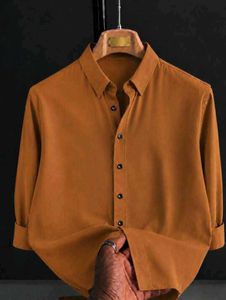 Premium Men's Rust Brown Casual Shirt | Solid Full