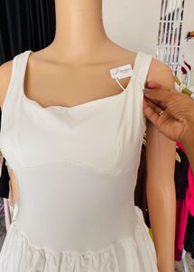 White Bubble Hem Dress