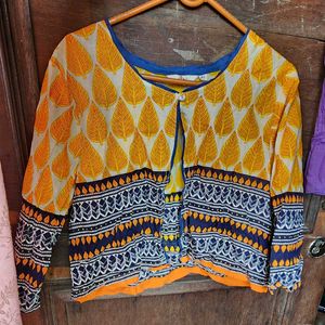 Asthetic Navratri Look with Boho Crop Jacket