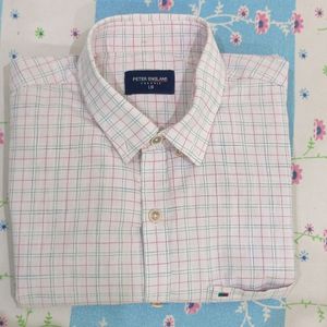 Peter England Casual Mens Slim Fit Checkered Shirt