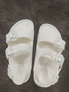 Birkenstock White Buckle Sandals