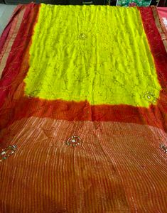hand embroidered pure  georgette saree