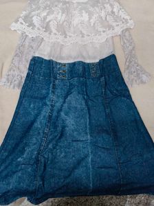 Denim And Laced One Piece