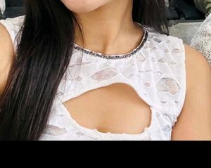 White Cut-Out Crop Top