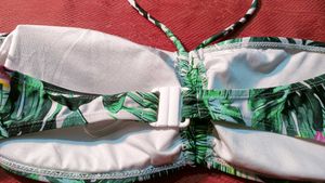 Tropical Print Bandeau Bikini Top