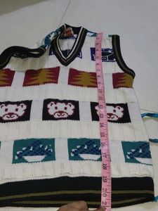Vintage Sweater Vest with Cute Graphics