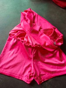 Pink Athletic Shorts and puma tank top set