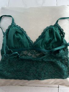 Green Lace Bralette Camisole Top