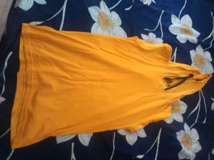 Sleeveless Orange Hoodie T-Shirt cotton