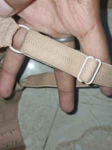 Full Coverage Tan Color Bra With Three Hooks