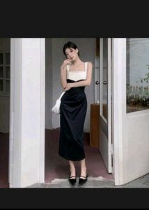 Chic Black &amp; White Midi Dress