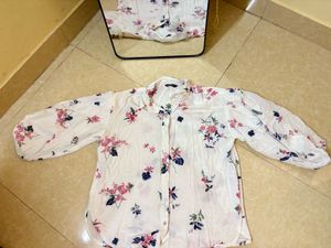 Floral Print Button-Up Shirt