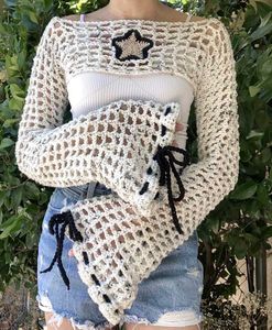 Crochet Crop Top with Star Detail