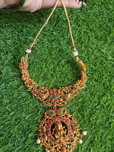 Elegant Matte Finish Laxmi Pendent Jewellary