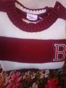 Babyhug Striped Knit Sweater