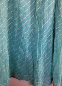Teal & Silver Striped Skirt