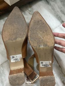 Tan Pointed Slingback Flats