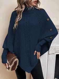 Navy Blue Button Detail Sweater