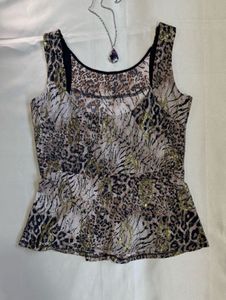 Unique Leopard Print Sleeveless Top