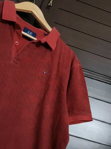 Louis Philippe Men Classic Red Polo T-shirt