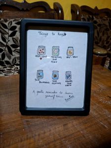 Hand-drawn "Things to Keep" Framed Art