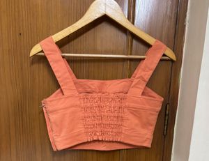 Orange Cropped Tank Top