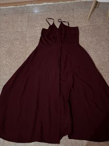 Elegant Burgundy Maxi Gown