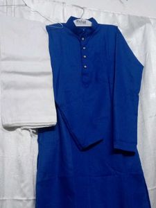 🤩💙Blue Kurta with White Pajama Set