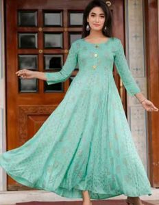 Elegant Mint Green Anarkali Kurta