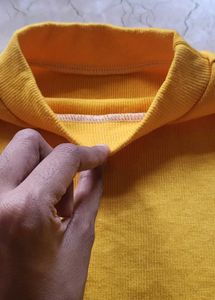 Retro Yellow Mock Neck Sweatshirt