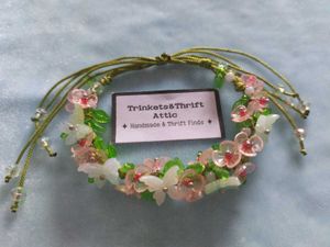 Floral Beaded Cord Bracelet