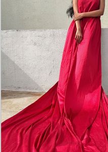 Vibrant Red Pre wedding wear gown