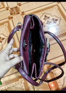 Lancaster Burgundy Monogram Tote Bag