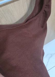 Brown Cropped Tank Top