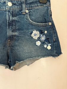 Beautiful Embroidered Denim Shorts