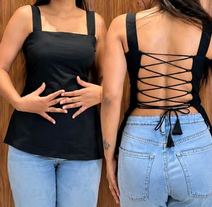 Chic Black Square Neck Peplum Top