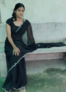 Elegant Black Saree with blouse