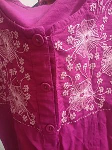 Embroidered dark Pink Kurta