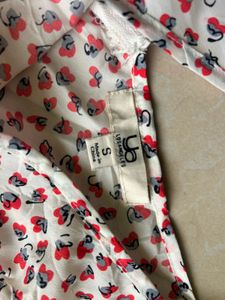 Cute Heart Print Cut-Out Dress