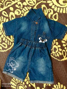 Cute Denim Shorts Set for Boys
