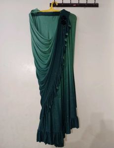 Emerald Green one-minute Saree 💚