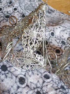Vintage Silver Filigree  Christmas hangings