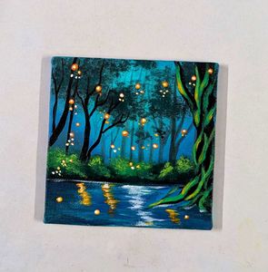 Enchanting Forest Night Painting