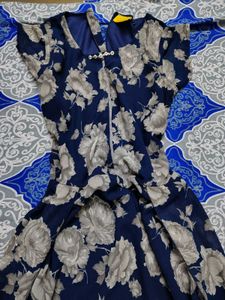 Floral Print Navy blue Maxi Dress