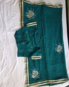 Embellished Teal Dupatta