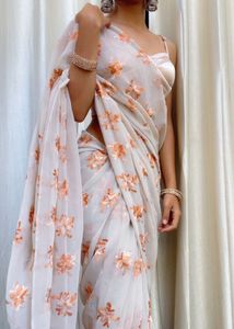Floral Embroidered Saree