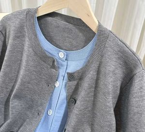 Grey Two-Tone Cardigan