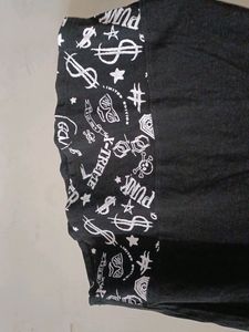 MEN'S BLACK T SHIRT WITH GARCON PRINT AND FUNKY DESIGN AT BOTTOM