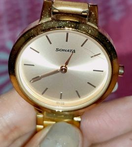 Sonata Play Analog Rose Gold Dial Watch